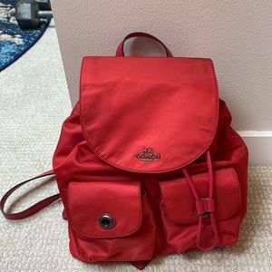 NEW! Authentic! Red COACH New York Nylon Backpack F58814